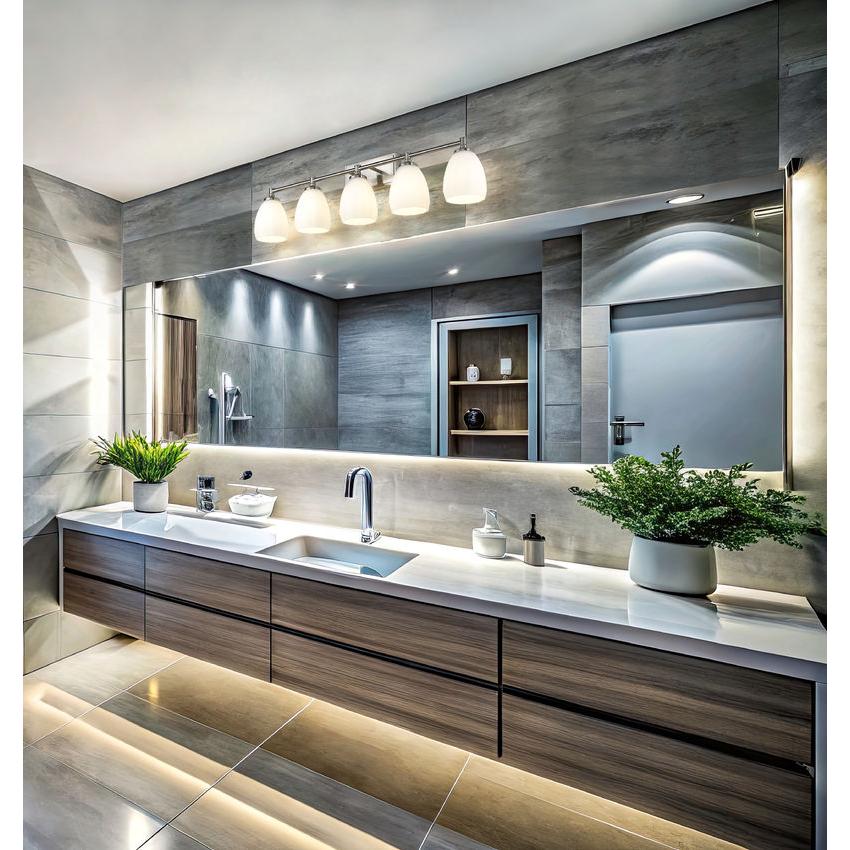 Z-Lite Oren 5-Light Medium Bulb Base Brushed Nickel Steel Frame Matte Opal Glass Shade Vanity Light