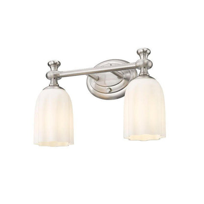 Z-Lite Orion 14" 2-Light Brushed Nickel Steel Vanity Light With Opal Etched Glass Shade