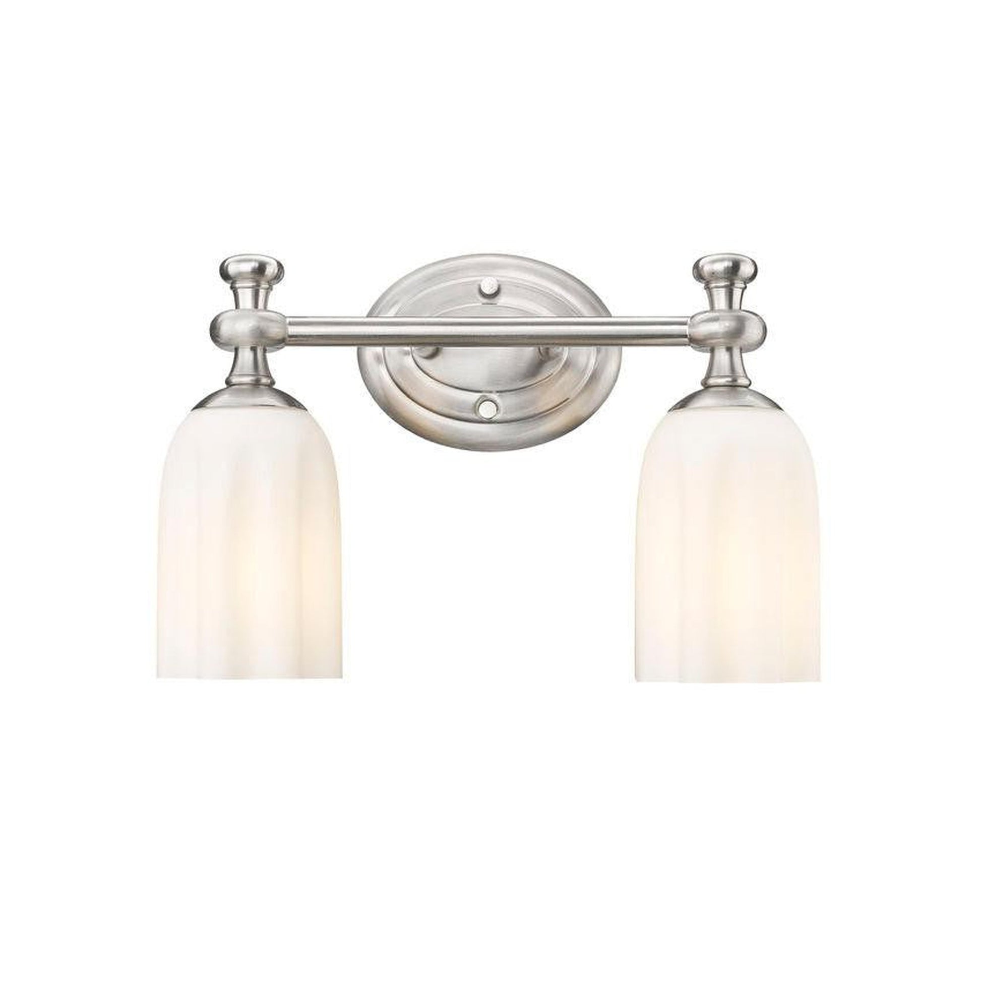 Z-Lite Orion 14" 2-Light Brushed Nickel Steel Vanity Light With Opal Etched Glass Shade