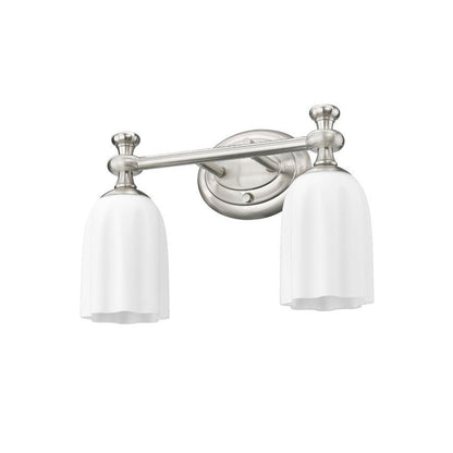 Z-Lite Orion 14" 2-Light Brushed Nickel Steel Vanity Light With Opal Etched Glass Shade