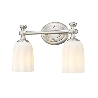 Z-Lite Orion 14" 2-Light Brushed Nickel Steel Vanity Light With Opal Etched Glass Shade