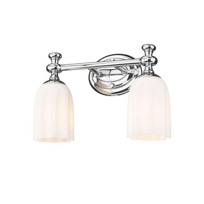 Z-Lite Orion 14" 2-Light Chrome Steel Vanity Light With Opal Etched Glass Shade