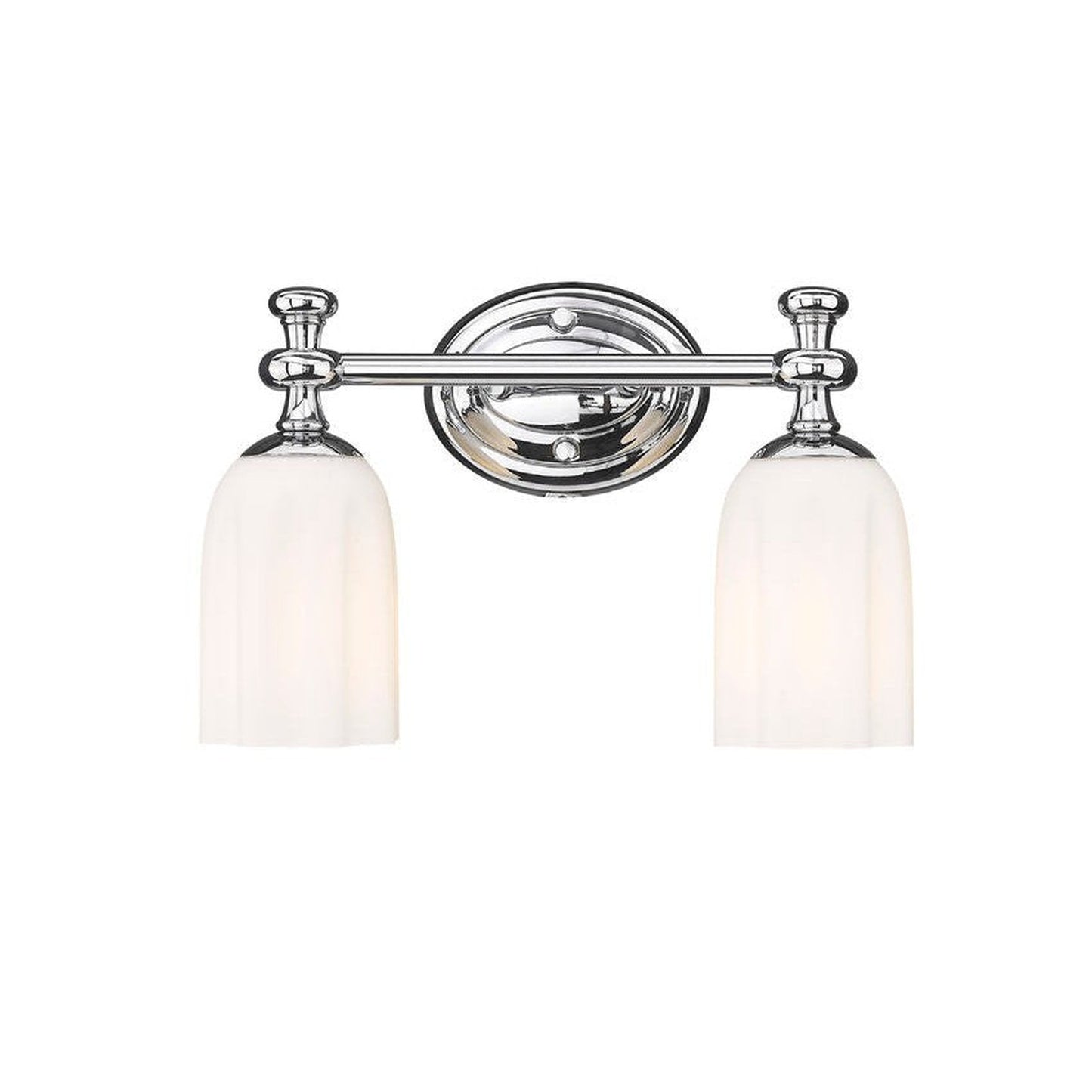 Z-Lite Orion 14" 2-Light Chrome Steel Vanity Light With Opal Etched Glass Shade