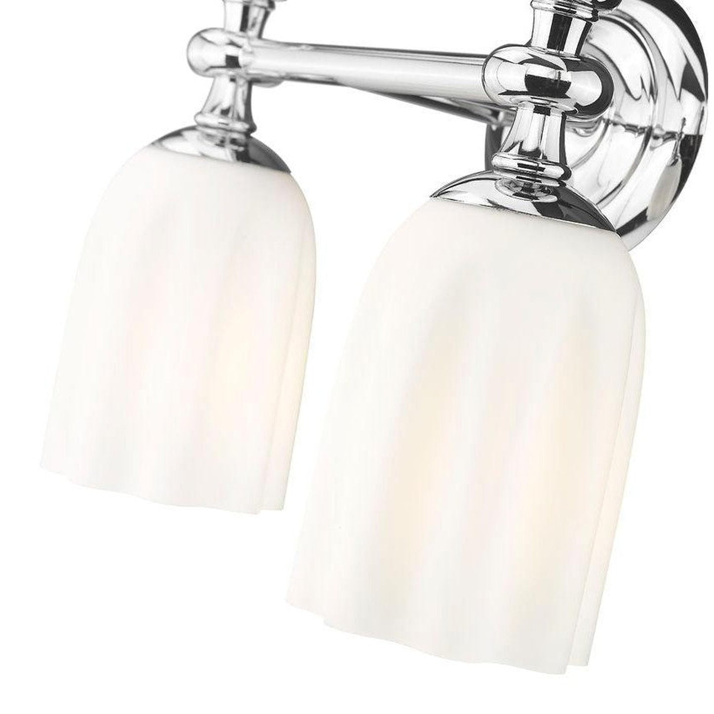 Z-Lite Orion 14" 2-Light Chrome Steel Vanity Light With Opal Etched Glass Shade