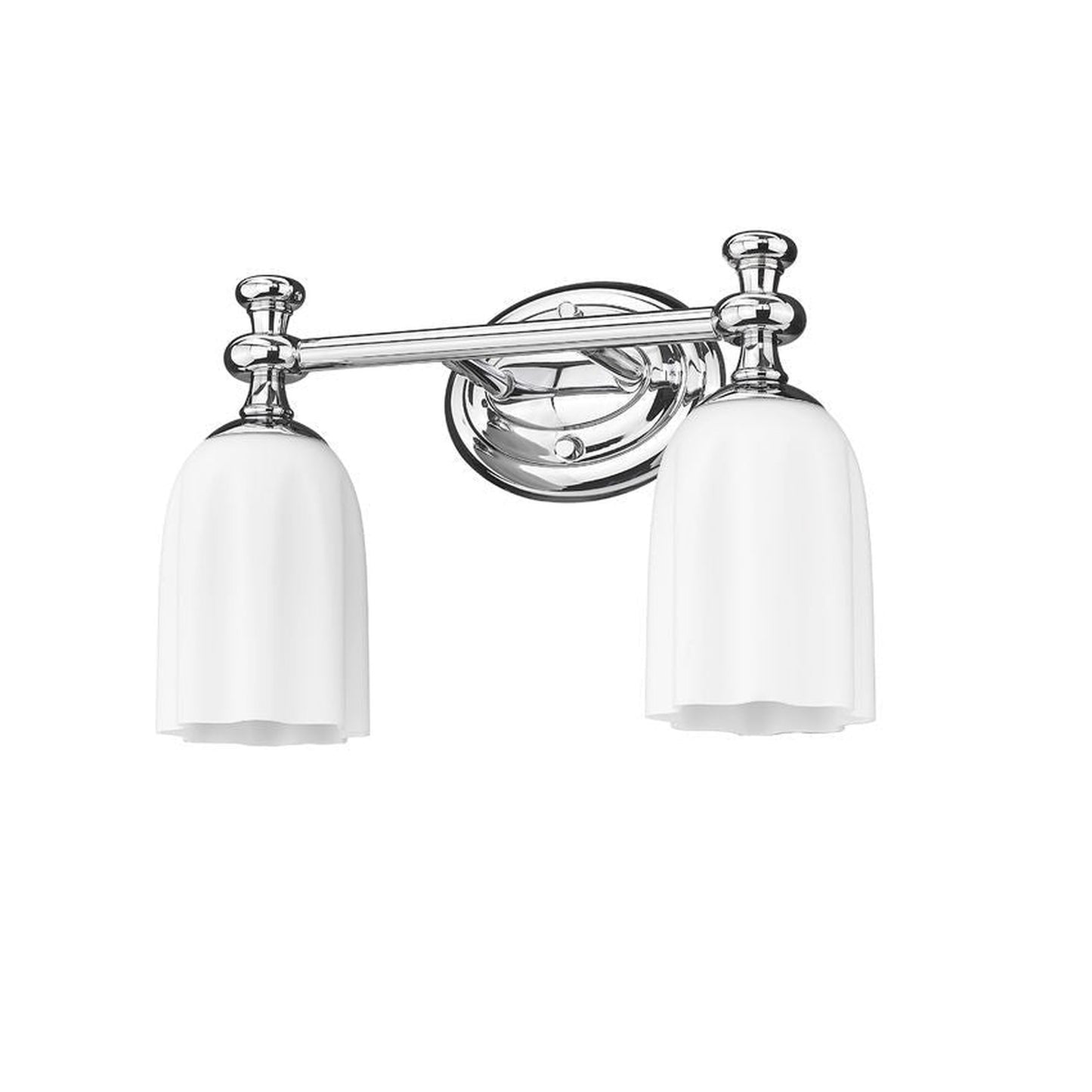 Z-Lite Orion 14" 2-Light Chrome Steel Vanity Light With Opal Etched Glass Shade