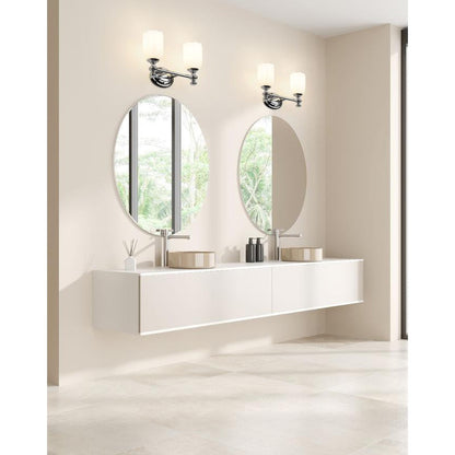 Z-Lite Orion 14" 2-Light Chrome Steel Vanity Light With Opal Etched Glass Shade