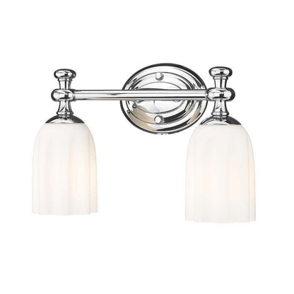 Z-Lite Orion 14" 2-Light Chrome Steel Vanity Light With Opal Etched Glass Shade