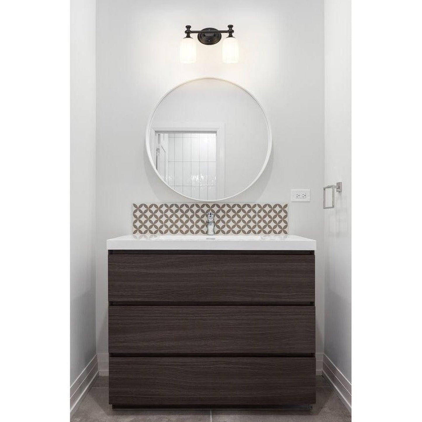 Z-Lite Orion 14" 2-Light Matte Black Steel Vanity Light With Opal Etched Glass Shade