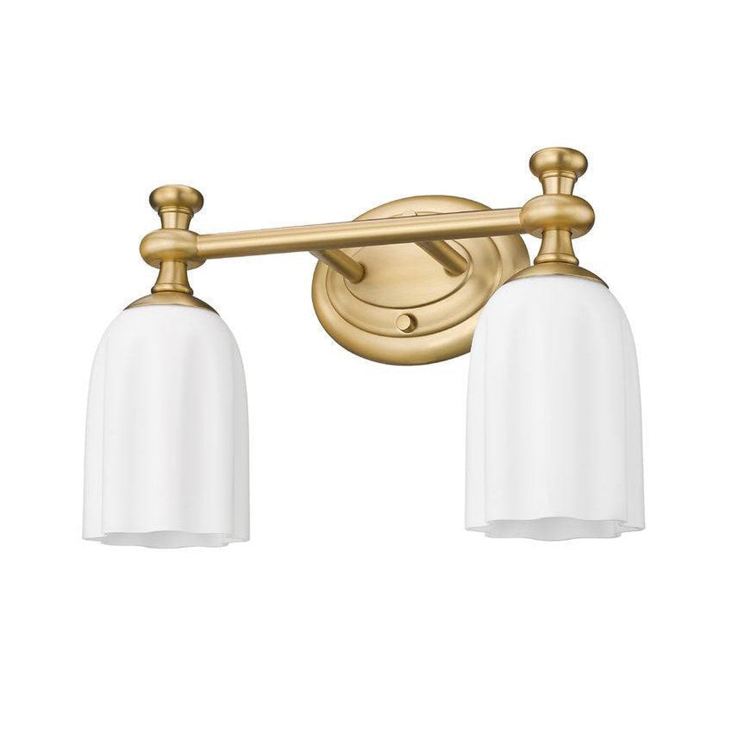 Z-Lite Orion 14" 2-Light Modern Gold Steel Vanity Light With Opal Etched Glass Shade