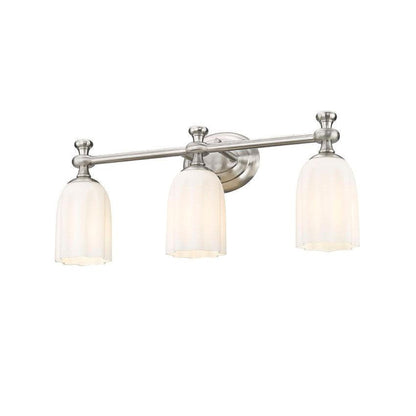 Z-Lite Orion 22" 3-Light Brushed Nickel Steel Vanity Light With Opal Etched Glass Shade