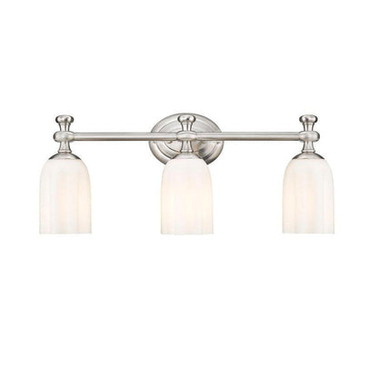 Z-Lite Orion 22" 3-Light Brushed Nickel Steel Vanity Light With Opal Etched Glass Shade