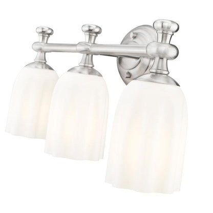 Z-Lite Orion 22" 3-Light Brushed Nickel Steel Vanity Light With Opal Etched Glass Shade