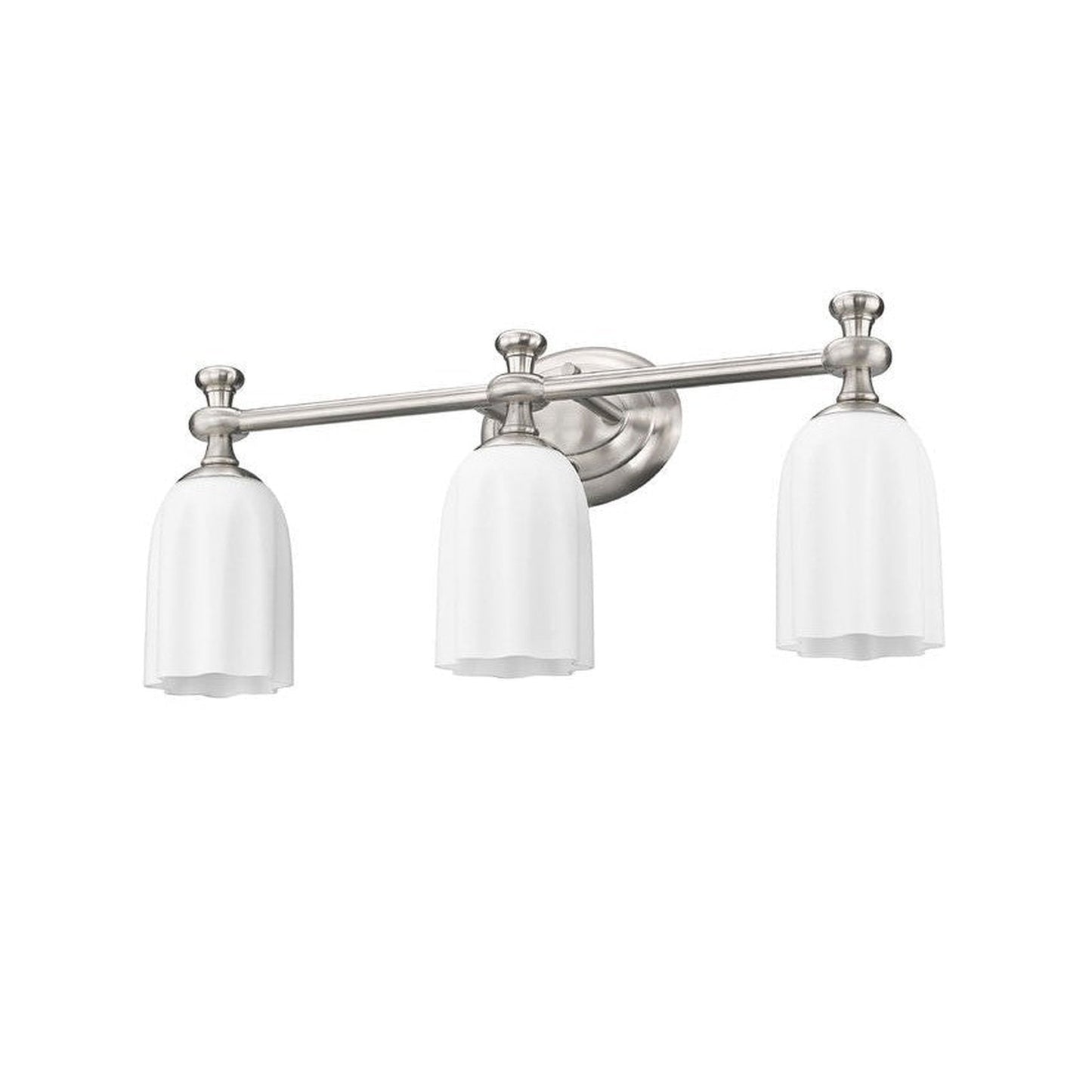 Z-Lite Orion 22" 3-Light Brushed Nickel Steel Vanity Light With Opal Etched Glass Shade