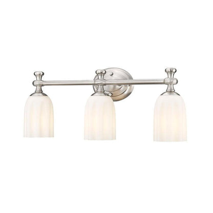 Z-Lite Orion 22" 3-Light Brushed Nickel Steel Vanity Light With Opal Etched Glass Shade