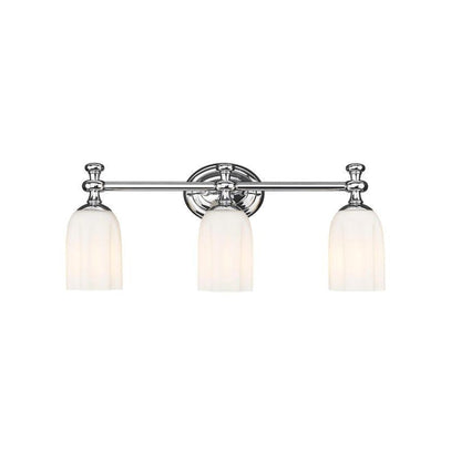 Z-Lite Orion 22" 3-Light Chrome Steel Vanity Light With Opal Etched Glass Shade