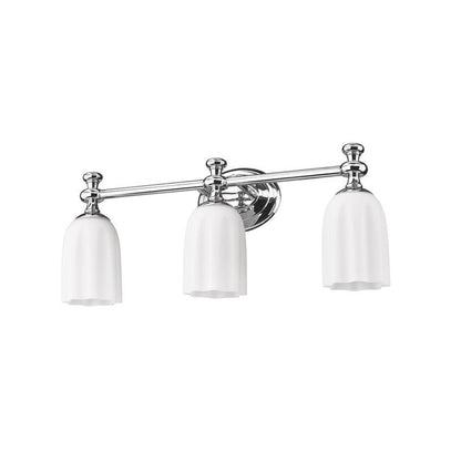 Z-Lite Orion 22" 3-Light Chrome Steel Vanity Light With Opal Etched Glass Shade