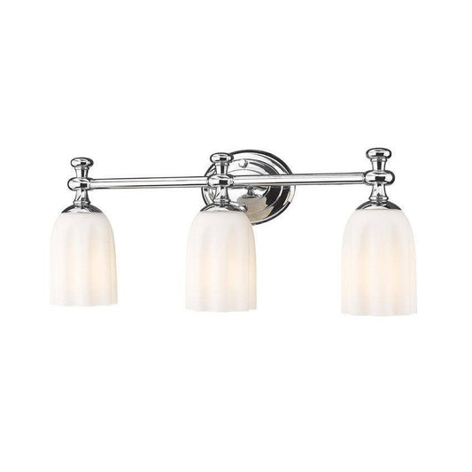 Z-Lite Orion 22" 3-Light Chrome Steel Vanity Light With Opal Etched Glass Shade