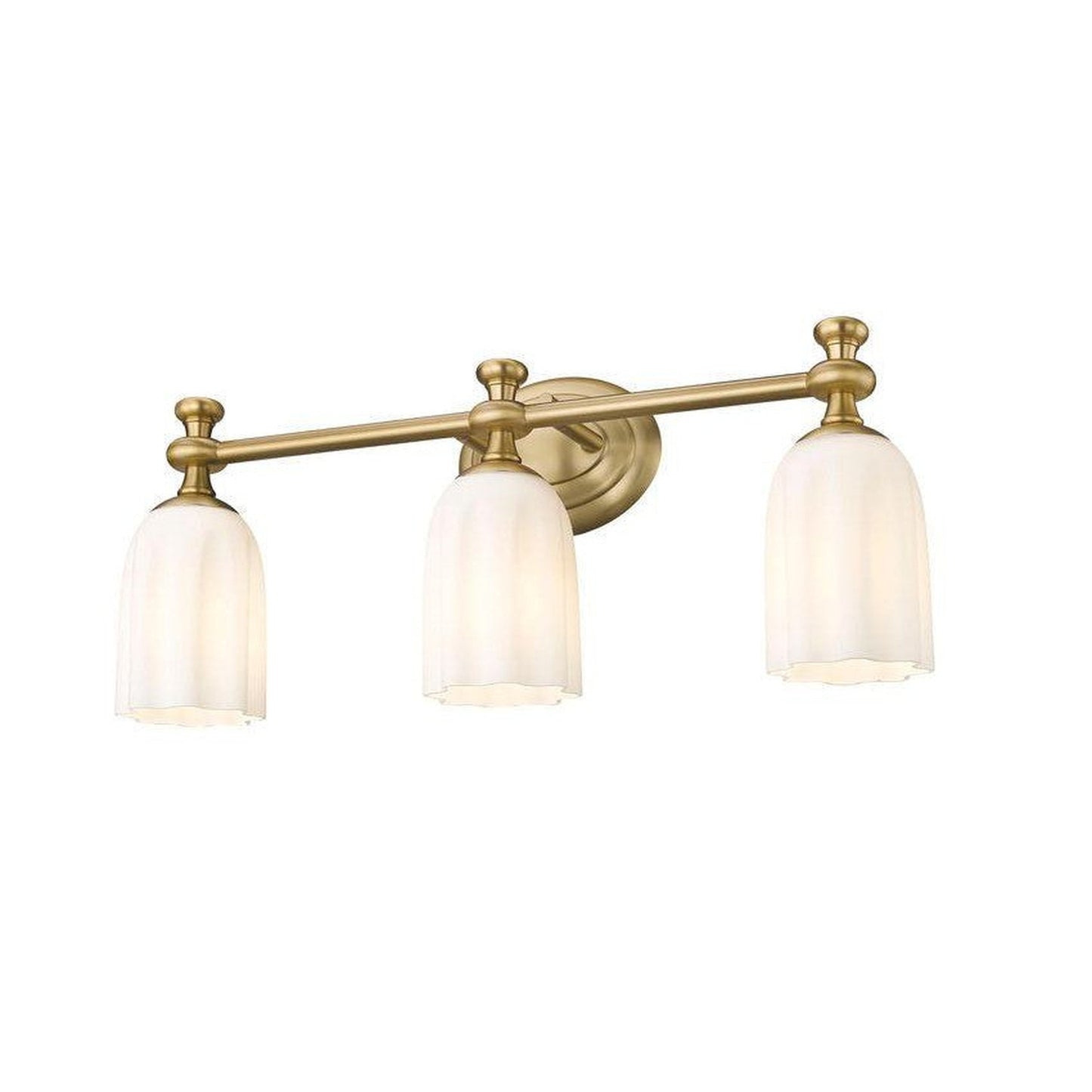 Z-Lite Orion 22" 3-Light Modern Gold Steel Vanity Light With Opal Etched Glass Shade