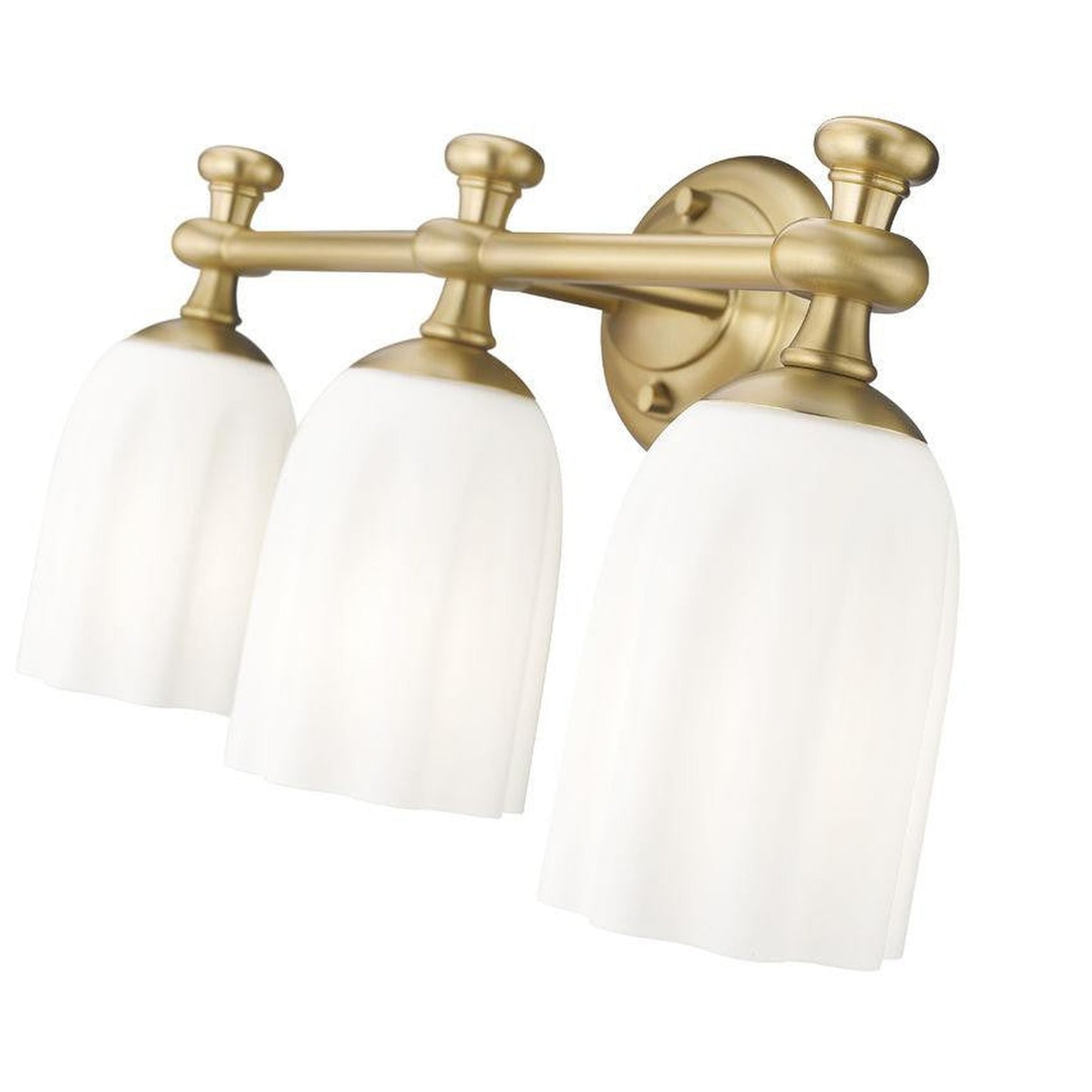 Z-Lite Orion 22" 3-Light Modern Gold Steel Vanity Light With Opal Etched Glass Shade