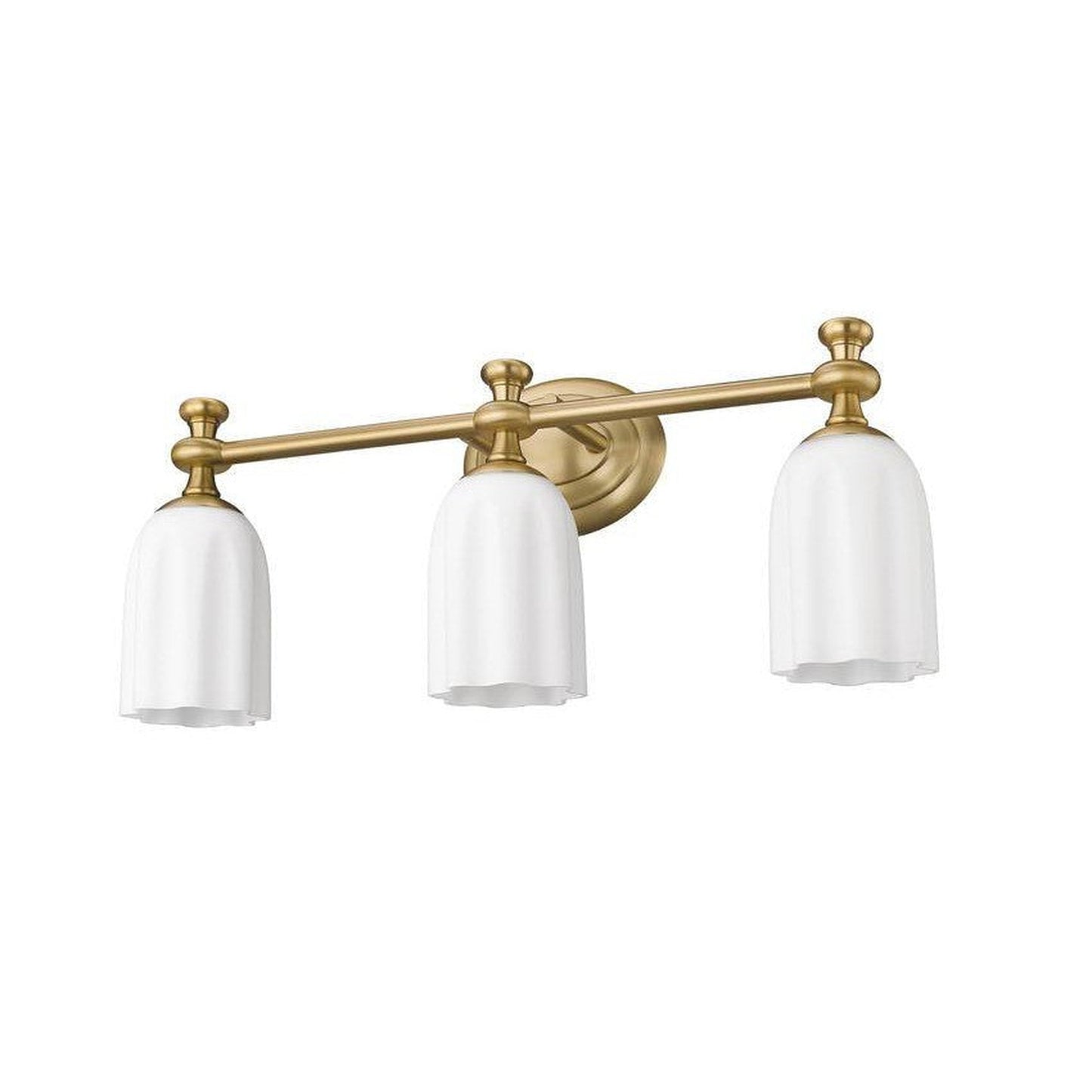 Z-Lite Orion 22" 3-Light Modern Gold Steel Vanity Light With Opal Etched Glass Shade