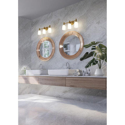 Z-Lite Orion 22" 3-Light Modern Gold Steel Vanity Light With Opal Etched Glass Shade