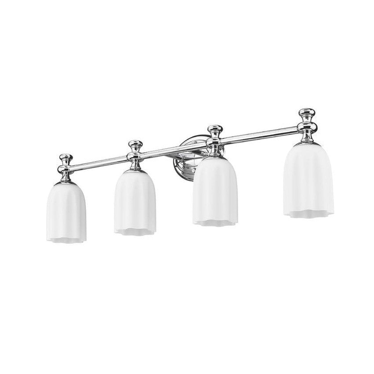 Z-Lite Orion 31" 4-Light Chrome Steel Vanity Light With Opal Etched Glass Shade