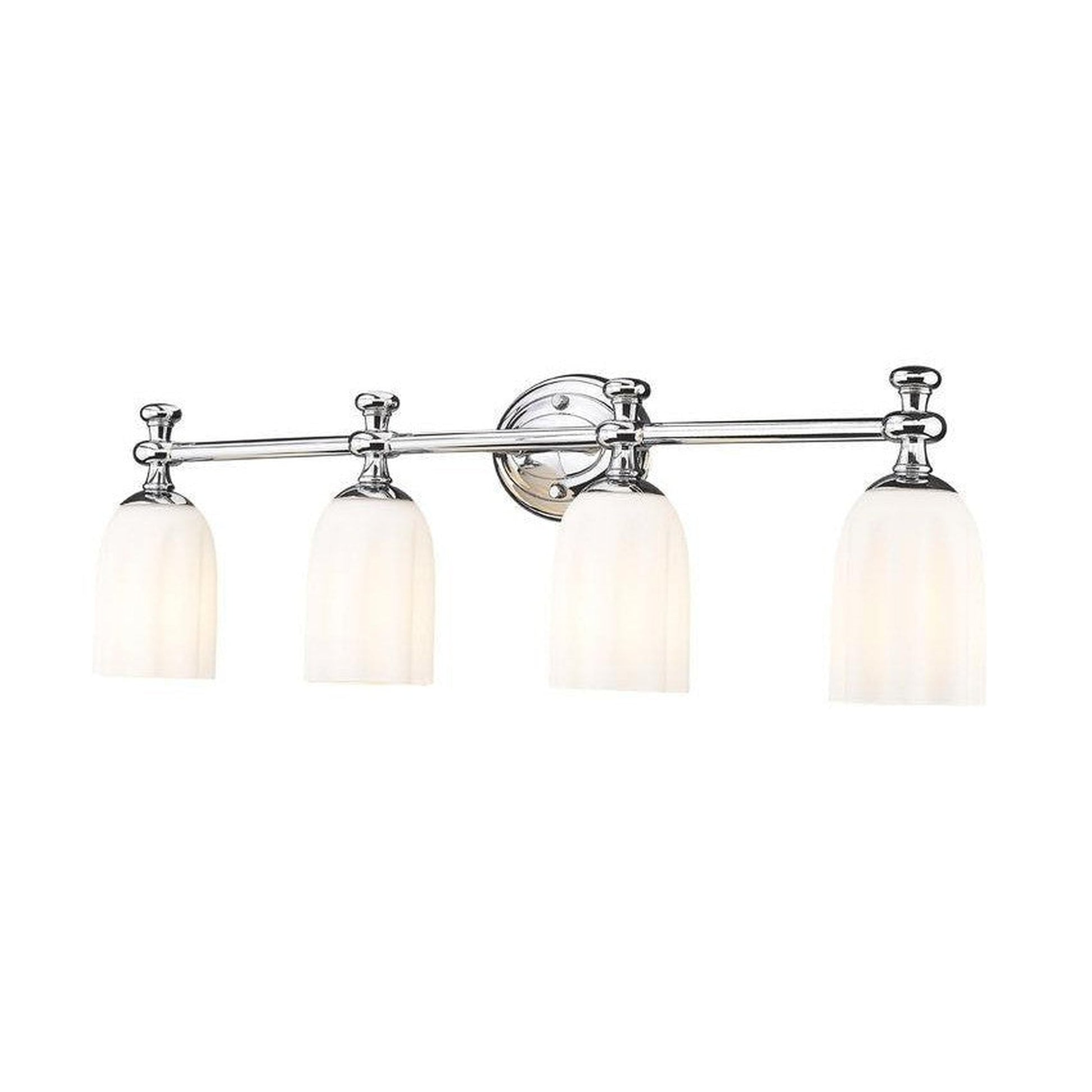 Z-Lite Orion 31" 4-Light Chrome Steel Vanity Light With Opal Etched Glass Shade