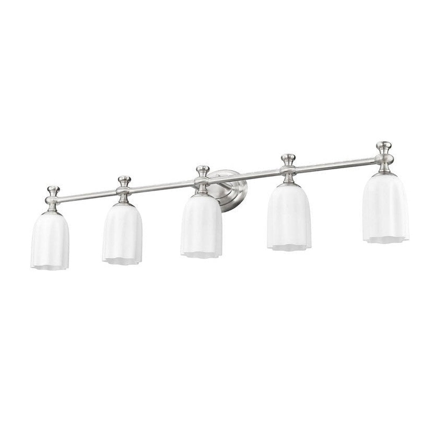 Z-Lite Orion 40" 5-Light Brushed Nickel Steel Vanity Light With Opal Etched Glass Shade