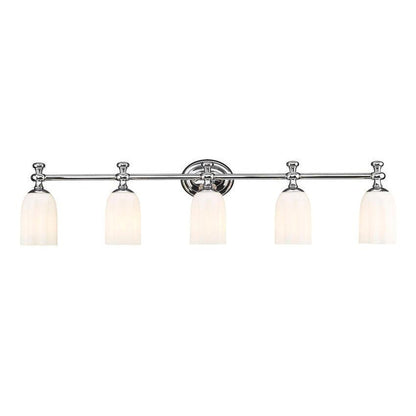 Z-Lite Orion 40" 5-Light Chrome Steel Vanity Light With Opal Etched Glass Shade