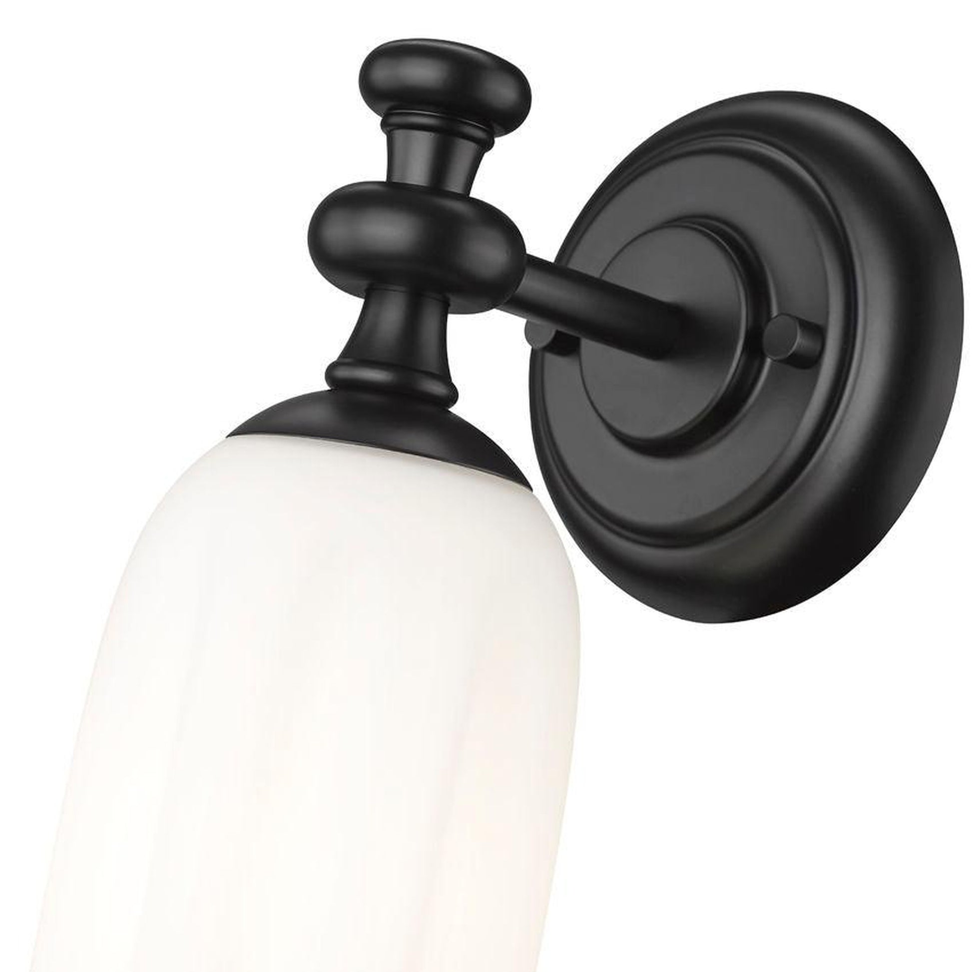 Z-Lite Orion 5" 1-Light Matte Black Steel Wall Sconce With Opal Etched Glass Shade