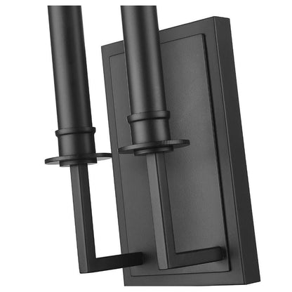 Z-Lite Orson 5" 2-Light Matte Black Steel Frame Wall Sconce