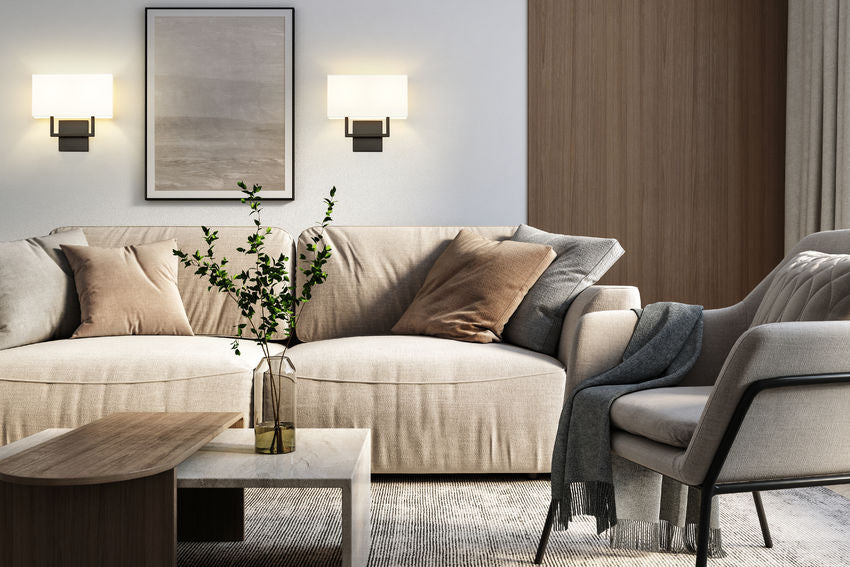 Z-Lite Saxon 12" 2-Light Matte Black Steel Frame White Fabric Shade Wall Sconce