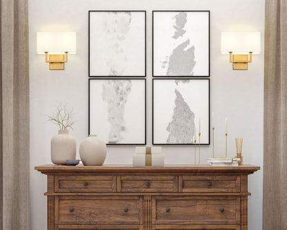 Z-Lite Saxon 12" 2-Light Olde Brass Steel Frame White Fabric Shade Wall Sconce