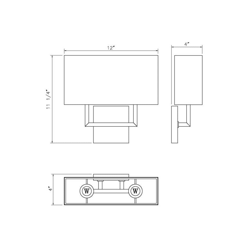 Z-Lite Saxon 2-Light Brushed Nickel Steel Frame White Fabric Shade Wall Sconce