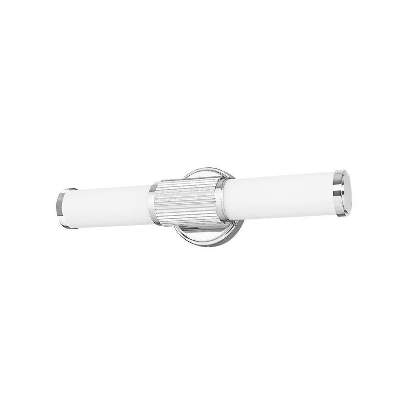 Z-Lite Solange 19" 1-Light LED Integrated Chrome Steel Opal White Glass Shade Vanity Lighting