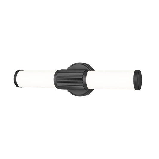 Z-Lite Solange 19" 1-Light LED Integrated Matte Black Steel Opal White Glass Shade Vanity Lighting