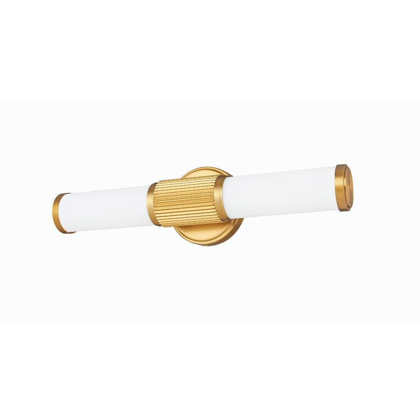 Z-Lite Solange 19" 1-Light LED Integrated Modern Gold Steel Opal White Glass Shade Vanity Lighting