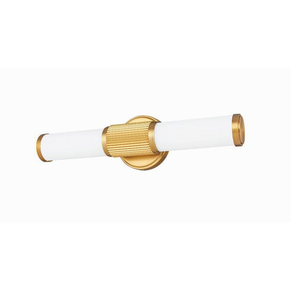 Z-Lite Solange 19" 1-Light LED Integrated Modern Gold Steel Opal White Glass Shade Vanity Lighting