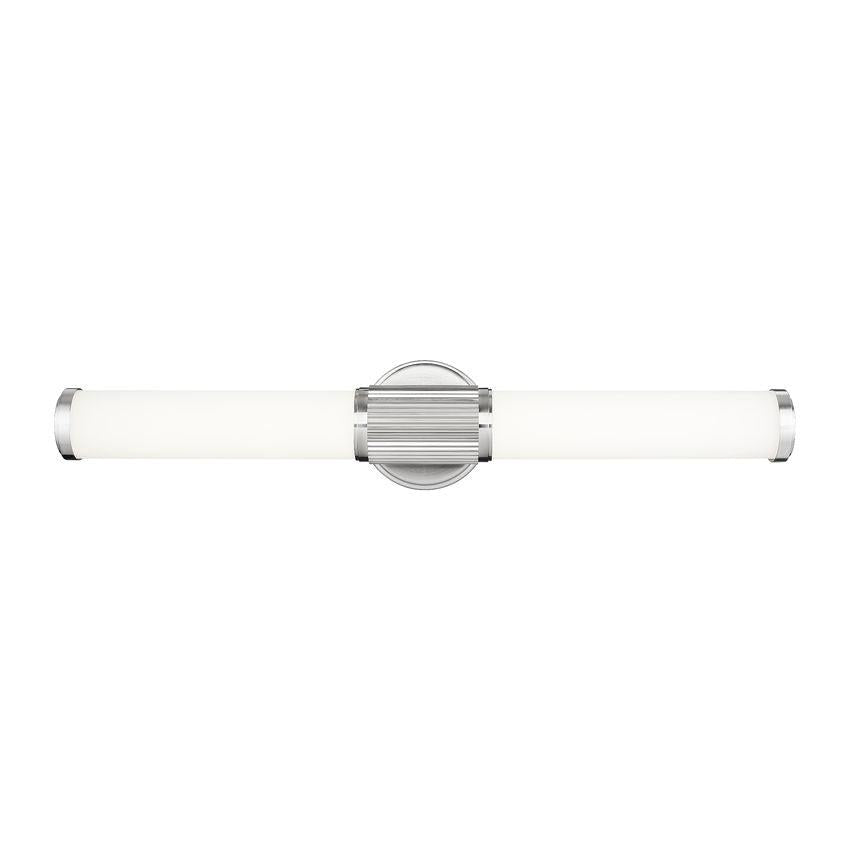 Z-Lite Solange 26" 1-Light LED Integrated Brushed Nickel Steel Opal White Glass Shade Vanity Lighting