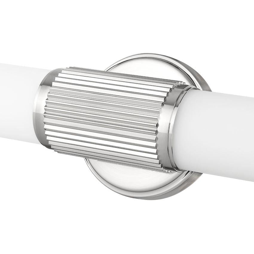 Z-Lite Solange 26" 1-Light LED Integrated Brushed Nickel Steel Opal White Glass Shade Vanity Lighting