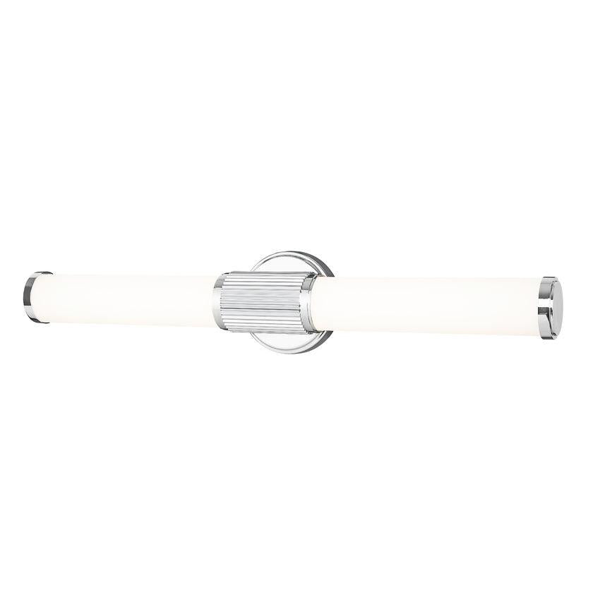 Z-Lite Solange 26" 1-Light LED Integrated Chrome Steel Opal White Glass Shade Vanity Lighting