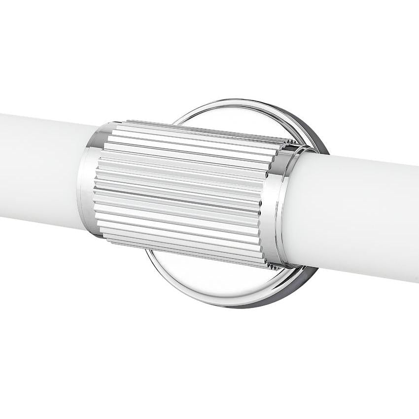 Z-Lite Solange 26" 1-Light LED Integrated Chrome Steel Opal White Glass Shade Vanity Lighting