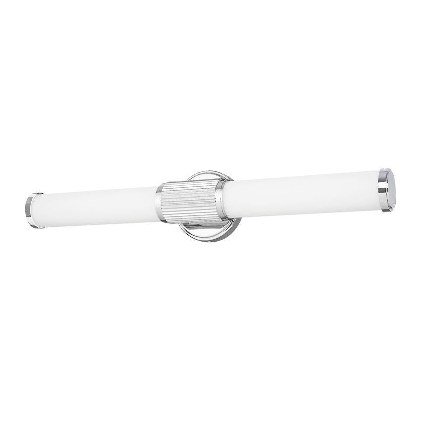 Z-Lite Solange 26" 1-Light LED Integrated Chrome Steel Opal White Glass Shade Vanity Lighting