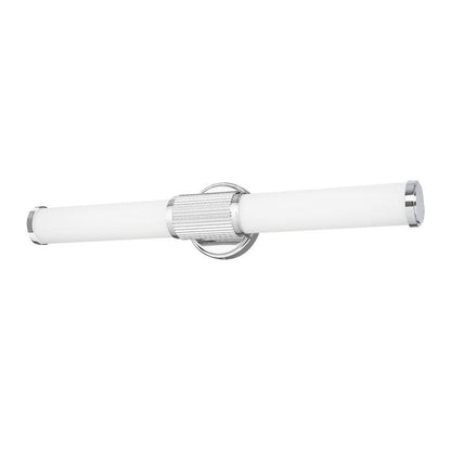 Z-Lite Solange 26" 1-Light LED Integrated Chrome Steel Opal White Glass Shade Vanity Lighting