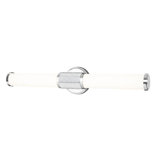 Z-Lite Solange 26" 1-Light LED Integrated Chrome Steel Opal White Glass Shade Vanity Lighting