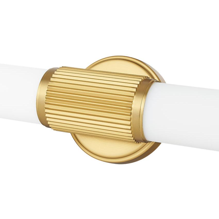 Z-Lite Solange 26" 1-Light LED Integrated Modern Gold Steel Opal White Glass Shade Vanity Lighting