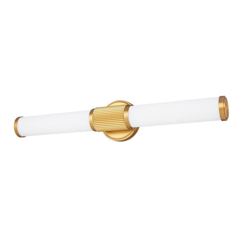 Z-Lite Solange 26" 1-Light LED Integrated Modern Gold Steel Opal White Glass Shade Vanity Lighting