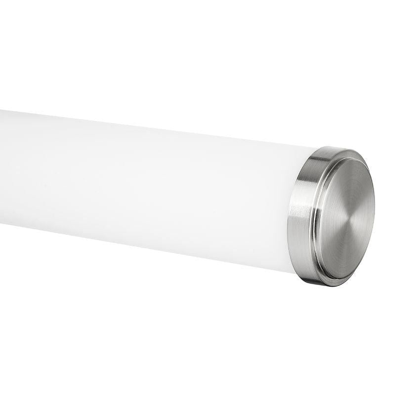 Z-Lite Solange 33" 1-Light LED Integrated Brushed Nickel Steel Opal White Glass Shade Vanity Lighting