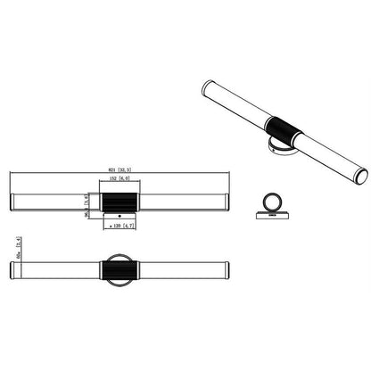 Z-Lite Solange 33" 1-Light LED Integrated Modern Gold Steel Opal White Glass Shade Vanity Lighting