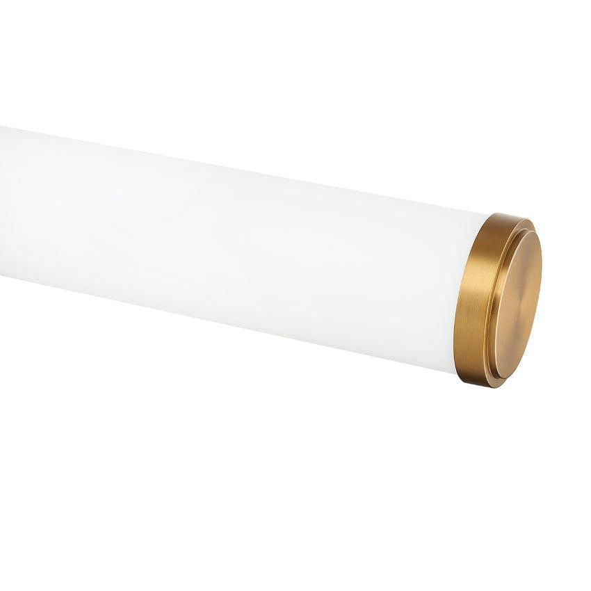 Z-Lite Solange 33" 1-Light LED Integrated Modern Gold Steel Opal White Glass Shade Vanity Lighting